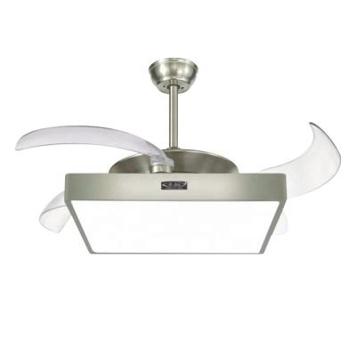 Κίνα Smart Use Retractable Ceiling Fan Modern Square Chandelier Remote Control προς πώληση