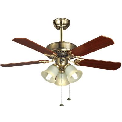 China Hot Sale Chandelier Fancy 42 Inch Fan With Wooden Leaf Silent Motor Led Metal Ceiling Fan With Light Oem for sale