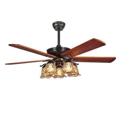 Cina 52 Inch DC Motor Ceiling Fan Large Indoor Browm Bronze Colour 110-220V With Light in vendita