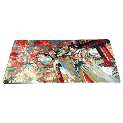 China Stocked Custom Design Office Mat With Natural Rubber Stitched Large Extended Edge Mouse Pad for sale