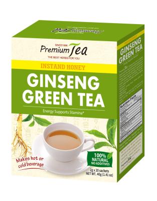 China Tea Drinks Instant Honey Ginseng Green Tea Clod And Hot Beverage Tea Drinks for sale