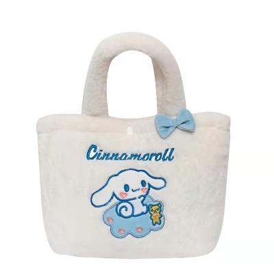 China High capacity Japanese cute bag cartoon embroidery plush new soft girl and Korean plush handbag for sale