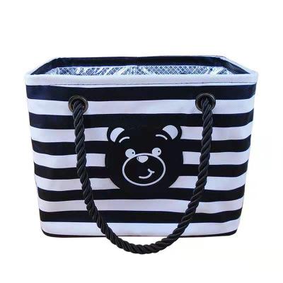 China New Cartoon Cartoon Stripe Handbag Large Capacity Mesh Bath Waterproof Bag Waterproof Laundry Bag for sale