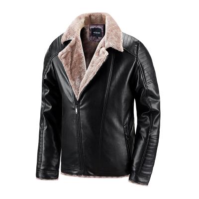 China 2021 New Winter Fashion QUICK DRY Men's Leather Trim Coat For Men's Turn-Down Short Collar Men's Jacket Leather Jacket for sale