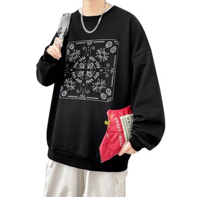 China Men's Breathable College Style Round Neck Pullover Hoodie Spring Loose Long Sleeve Sweatshirts And Autumn Fun Bear Printing for sale