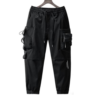 China Anti-wrinkle men's cargo pants add logo heel pocket printing deep spandex woven cargo jogger casual pants for sale