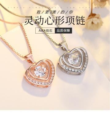 China CLASSIC girl's collarbone necklace in heart shape pendant for sale