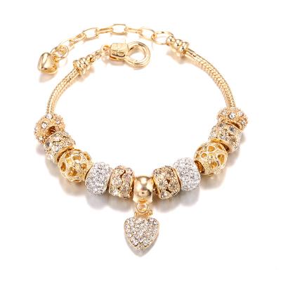 China Luxury BOHEMIA Gold Plated Women Designer Charm DIY Beaded Gold Bracelet for sale