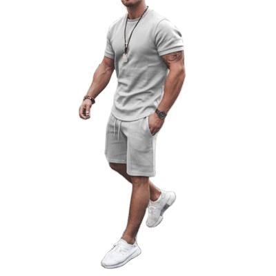 China New Arrival Short Sleeve Empty Summer QUICK DRY 2 Piece Short Set Men Sports Sweat Custom Made Casual Mens Short Set for sale