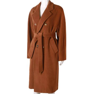 China Autumn Warm Women Double Breasted Wool Coat Breathable Elegant Ladies Long Woolen Coat Outerwear for sale