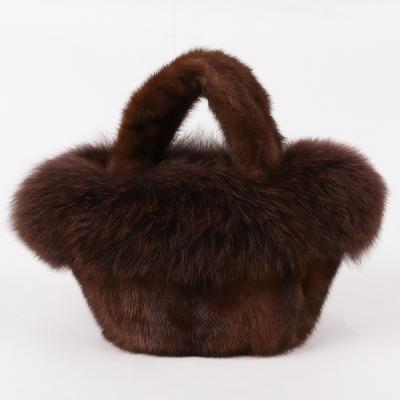 China Fashion Winter Women Real Fox Fur Mink Fur Bags Fluffy Tote Bag For Ladies for sale