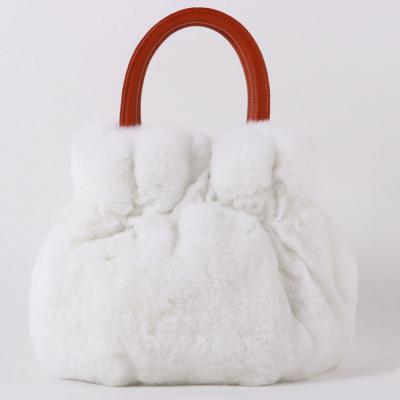 China Real Lady Winter Fashion Women Rabbit Fur Furry Tote Bag Lady Bags for sale