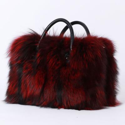 China ENGLAND STYLE Real Fox Fur Bags Women Tote Bag Fashion Ladies Shoulder High Quality Bags for sale