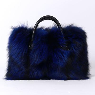 China ENGLAND STYLE Winter Real Fox Fur Bags Women Tote Bag Shoulder Bags Ladies for sale