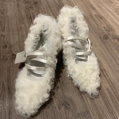 China Fashion Trend Fashion Fur High Heel Real Lambskin Fur Sandals Luxury Ladies Shoes Elegant Outdoor Natural Lambskin Shoes for sale