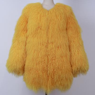 China Women's Long Real Winter Anti-Shrink Full Fur Coat Warm Mongolia Sheep Fur Jacket Ladies Outerwear for sale