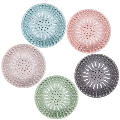 China LJW Easy Clean Hair Catcher Durable Silicone Hair Loss Stopper Shower Drain Covers Easy To Install And Clean For Bathroom Tub for sale