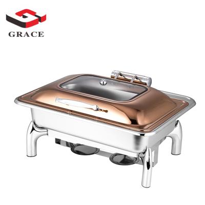 China Hotel Buffet Food Equipment Restaurant Equipment Stainless Steel Chafing Dish Cheeky Buffet Set Beetle Shake Warmer For Sale for sale