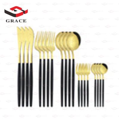 China 20PCS Stainless Steel Tableware Dessert Fork Tea Spoon Knife Silverware Kitchen Tableware Viable Gift for sale