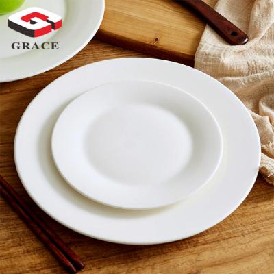 China GRACE Sustainable Kitchen Utensil Ceramic Dishes Nordic Dishes Lunch Plate Set Ceramic Dinner Dishes White for sale