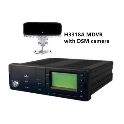 China Fatigue Driving Alarm H3318A 3G/4G MDVR Mobile DVR with AHD720P Camera Car DVR VCR Vehicle Driver Alarm and DSM Camera for Fleet Management for sale