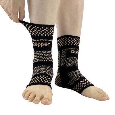 China Outdoor Sports Protection Copper Fiber Ankle Support Elastic Compression Ankle Sleeves Copper Infused Ankle Braces for sale