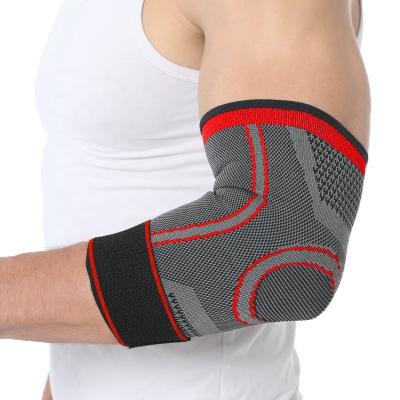 China Breathable Custom Nylon Elbow Protector Compression Sleeve Fitness Elbow Brace With Strap for sale