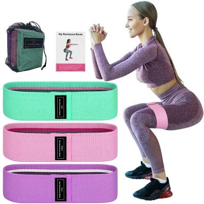 China Custom High Elastic Logo Printed Yoga Gym Exercise Fitness Stretch Band For Legs Glutes Booty Hip Cloth Resistance for sale