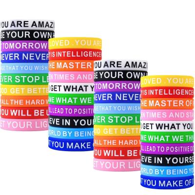 Китай Custom Motivational Silicone Rubber Wristbands 10 Pieces Packed in OPP Bag - SGS Certified продается