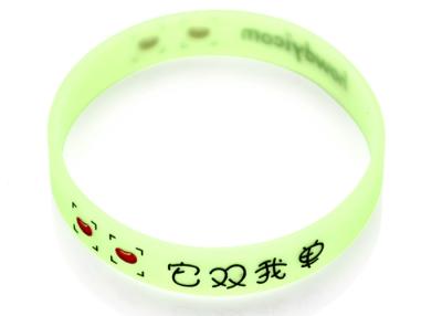 China 202mm Green Promotional Debossed Engraved Inkfilled Custom Silicone Rubber Wristbands for sale