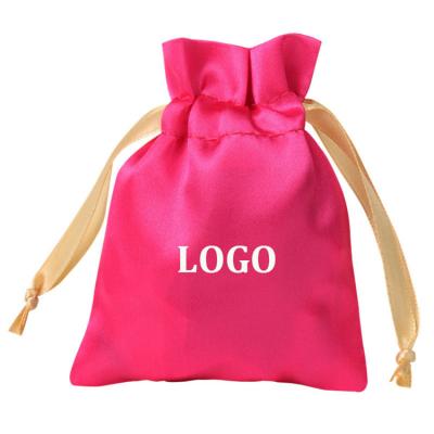 China Custom Logo Satin Bags Folding with Large Drawstring Clothes Pocket for Travel, Bedroom and Closet for sale