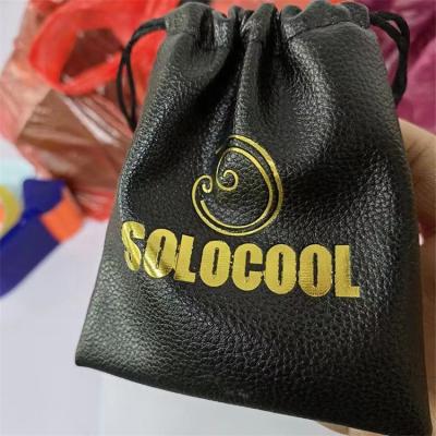 China Folding Waterproof PU Drawstring Bag Earphone Accessories Data Cable Power Bank Mobile Storage for sale