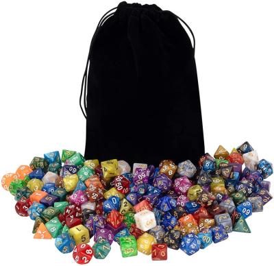 China Factory Polyhedral Dies Acrylic Bulk Plastic Dies Plastic Dies For Board Games With Drawstring Pocket for sale