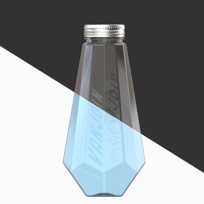 China 250ml PET Recyclable Empty Clear Plastic Milk Tea Bottle For Beverage Packaging for sale