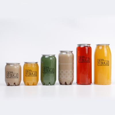 China Food Jars 500ml Big Food Jars Custom Logo Printing PET Easy Open Jar Packaging Empty Juice Box With Aluminum Lids for sale