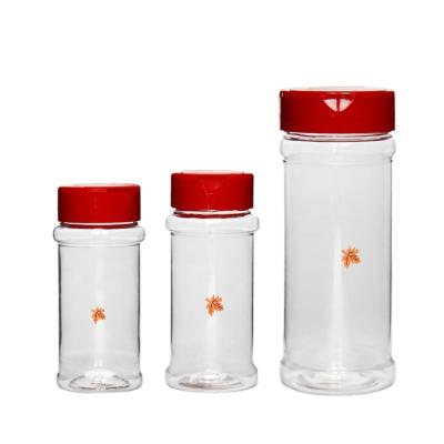 China Food gradae 250ml shape food grade spice jar empty round square plastic packaging with shaker lids for sale