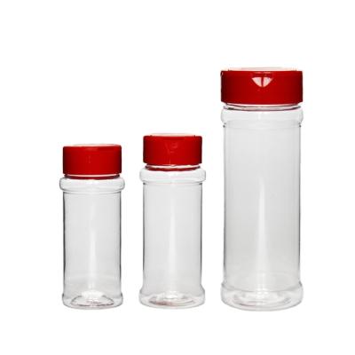 China Sustainable Plastic Spice Jar 140ml Plastic Shaker Jars Pepper Container Spice Packaging for sale