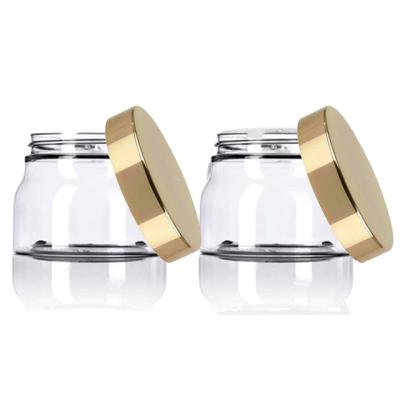 China 250ml Cosmetic Empty Plastic Cosmetic Lotion Jars With Rose Gold Lid For Face Creams 8oz BPA FREE for sale