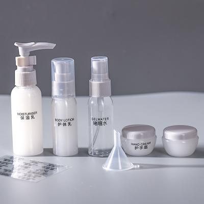 China Face care /hair/body lotion travel bottles set (6 pcs) with cosmetic containers refillable toiletries containers set for shampoo travel bottle for sale