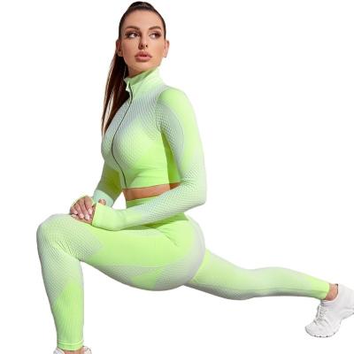 China Breathable ALL PASSAGE 2021 long sleeve pants suit women's sports yoga for wearing running fitness nylon nylon quick-drying for sale