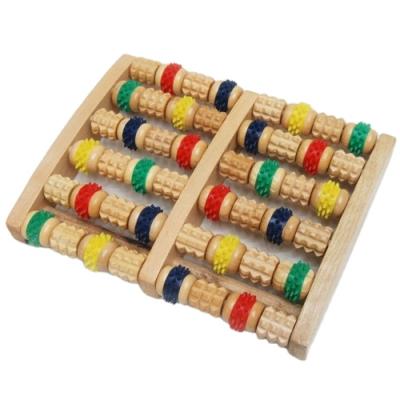 China OEM Eco-Friendly Non-Toxic High Quality Non-Toxic Wooden Roller Five Roller Foot Massager Eco-Friendly Goods Health Care for sale