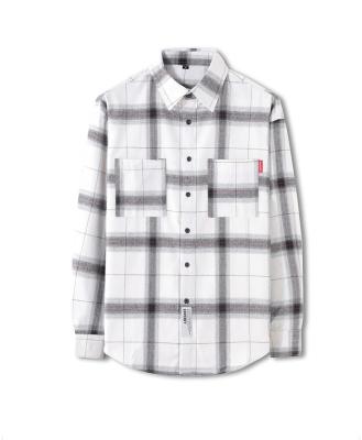 China Anti-pilling Autumn New Ins Korean Version of the male FB Hong Kong Style Plaid long-sleeved shirt couples jacket for sale