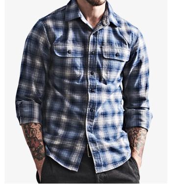 China Custom Anti-pilling Men's Casual Shirts Long Sleeve Check Shirt For Men Wholesale 100% Cotton Plain Check Shirts for sale