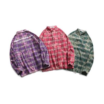 China Anti-pilling Mens Plain Wholesale 100% Cotton Check Shirts Custom Casual Shirts Men Long Sleeve Check Shirt for sale