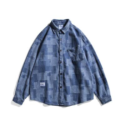 China Viable Men's Clothing 2021 Loose Trend Plaid Lovers Autumn Fashion Brand Shirt Long Sleeve Top Men's Shirts for sale