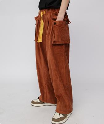 China Corduroy Viable Pants With Multiple Pockets Retro Loose Wide Leg Long Pants High Quality Casual Urban Men for sale