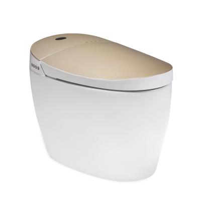 China Modern Classic White And Gold Female Wash Electric Tankless Smart Toilet for sale