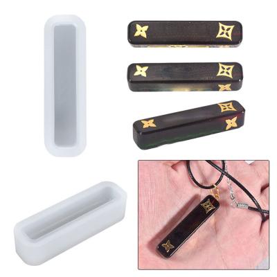 China 2021 New Viable Key Chain Silicone Mold DIY Long Strip Mold Epoxy Resin Pendant Necklace Opens Jewelry Casting Tool for sale