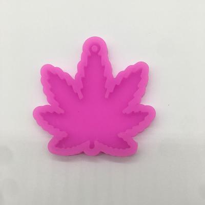 China Sustainable Maple Leaf Molds Silicone Leaves Shaped Key Chain Candy Clay Molds Key Rings Molds DIY Baking Opening Cake Topper Decoration for sale