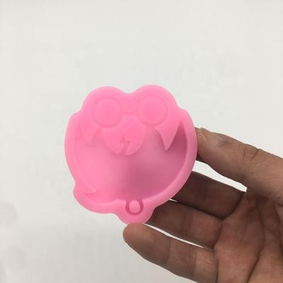 China DIY Animation Boy Shape Epoxy Resin Key Chain Chocolate Mold Viable Shiny Magic Silicone Mold Custom Key Chain Pendant Mold (Pink) for sale